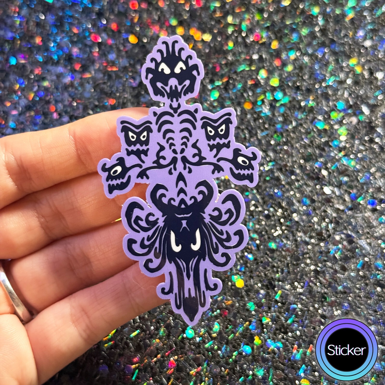 Disney Haunted Mansion Sticker Purple Wallpaper Motif