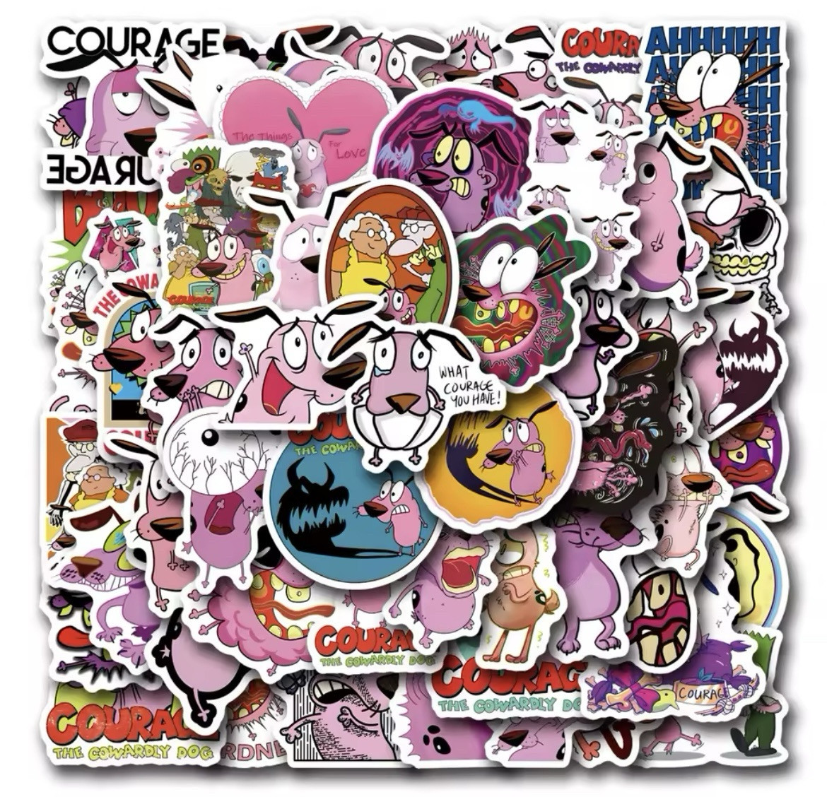 Courage The Cowardly Dog Style Stickers 50pk Courage Mix Stickers Cowardly Dog