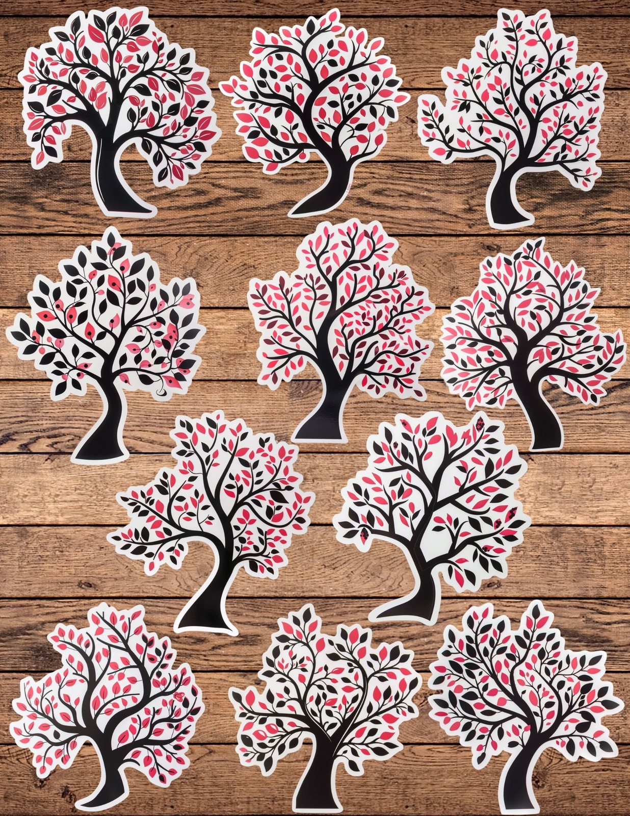 Cherry Blosson Trees Cut Stickers Set Funny Sticker Laptop Sticker