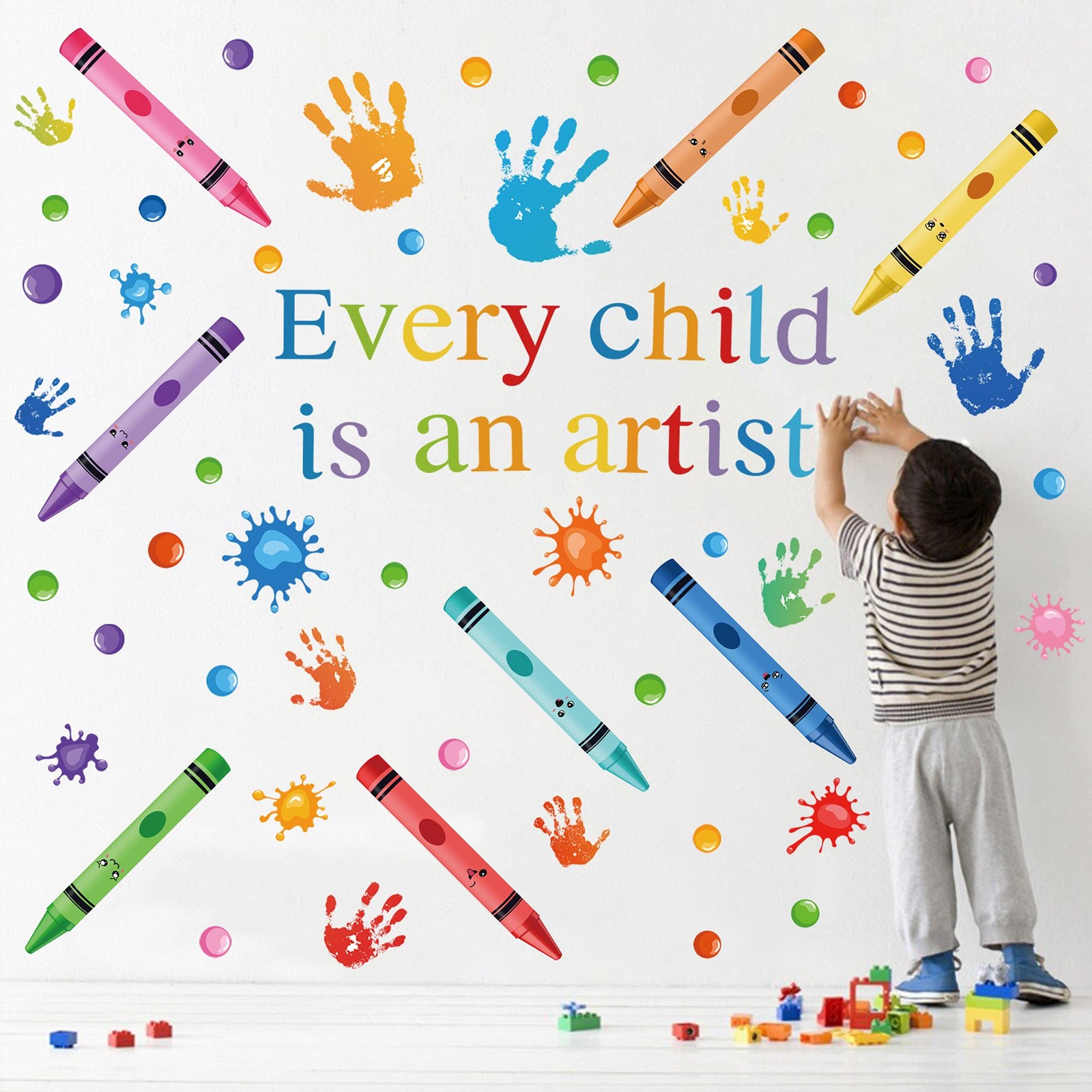 Every Child is an Artist Wall Decals Watercolor Crayon Paint Splatter Wall…