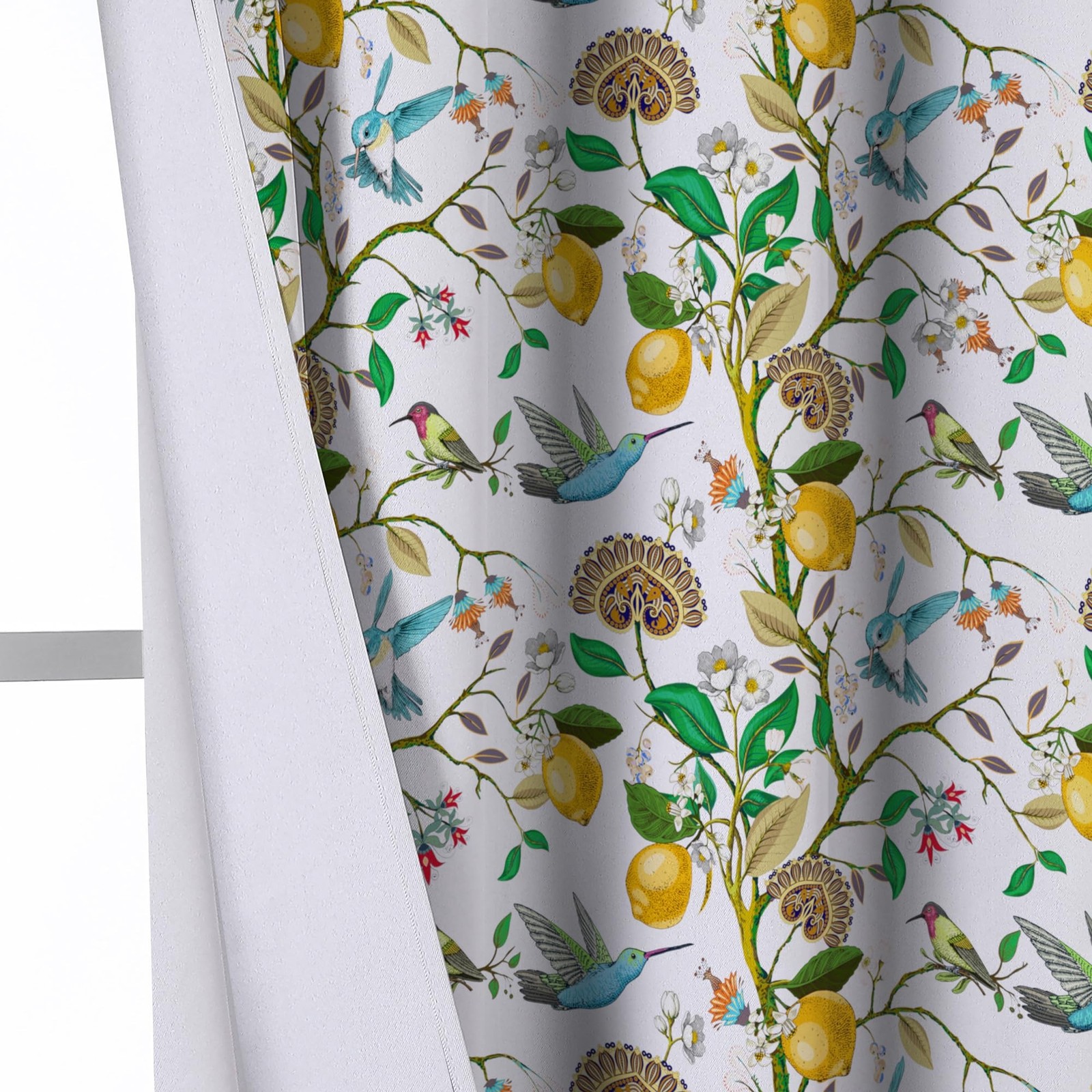 Spring Curtains 96 Inches Long, Floral Bird Branch Living Room Window Blackou…