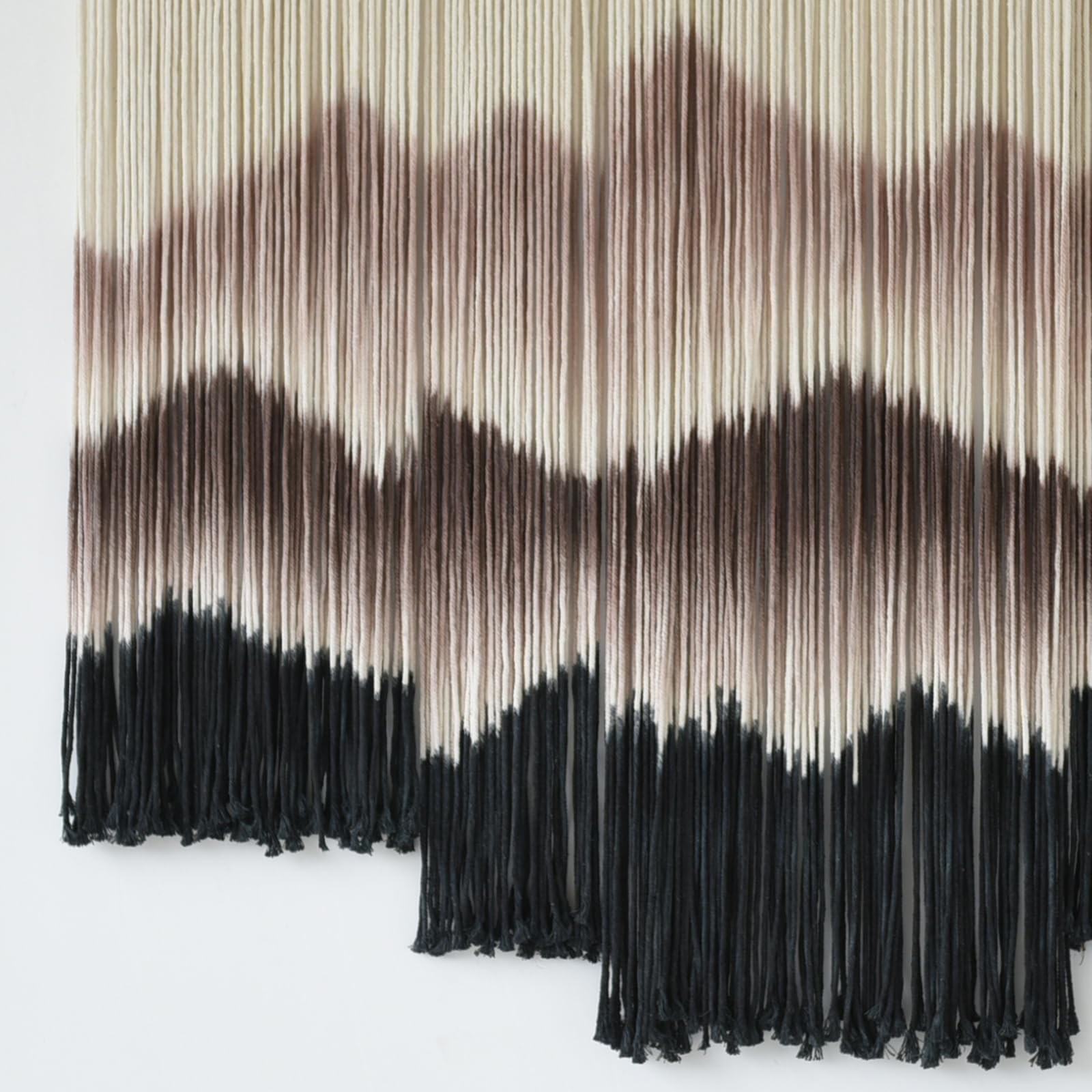 Large Macrame Wall Hanging Mountain Handmade Brown Dip-Dyed Boho Wall Decor 5…