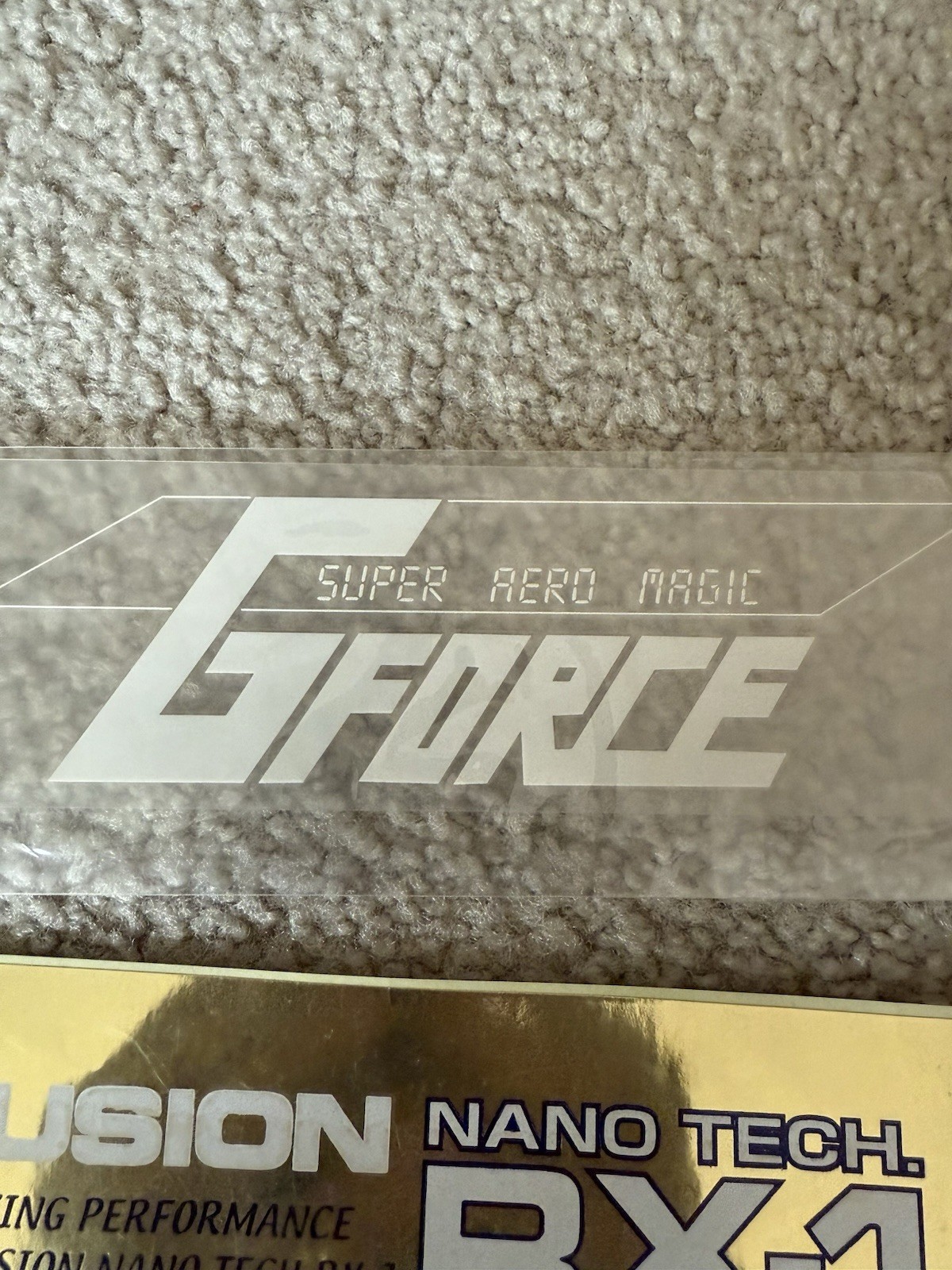 Fusion Nano Tech RX-1 Gold Chrome & White Gforce Top Secret Decal Sticker New