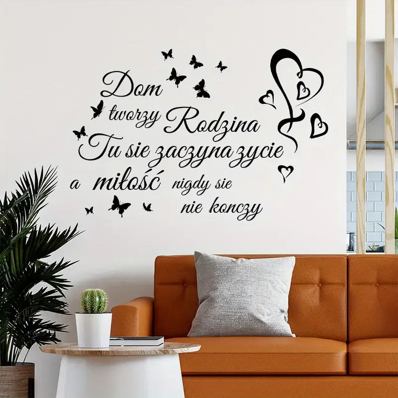 Warm Family Slogan Love Decorative Wall Art Sticker for Bedroom, Living Room