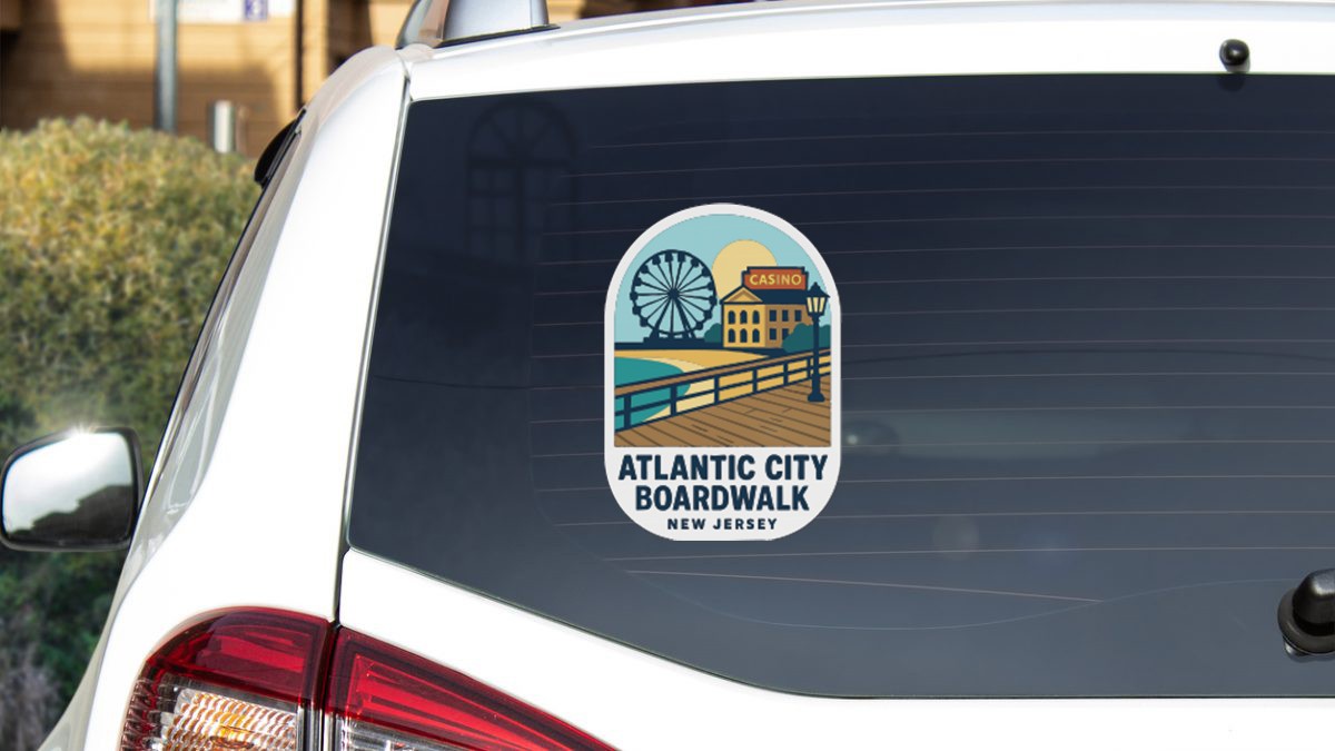 Atlantic City Boardwalk New Jersey Sticker Decal Vinyl Die-Cut Symbolic Landmark