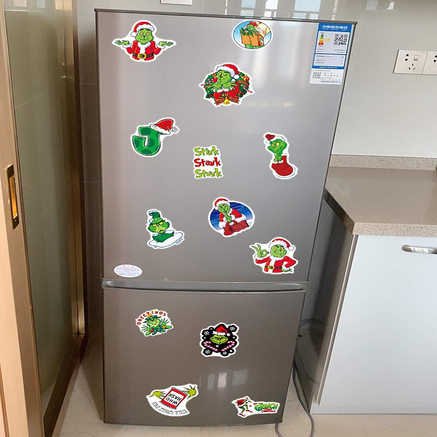 Christmas Theme Grinch Stickers for Kids Teens, 50Pcs Waterproof Vinyl Sticke…