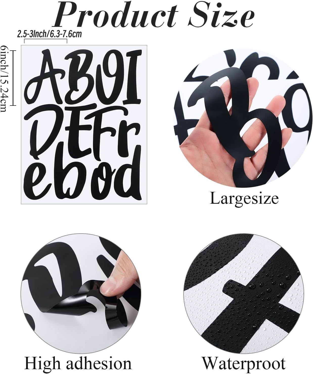Large Vinyl Letters Set – Self Adhesive, 6 Inch, 576 Pieces