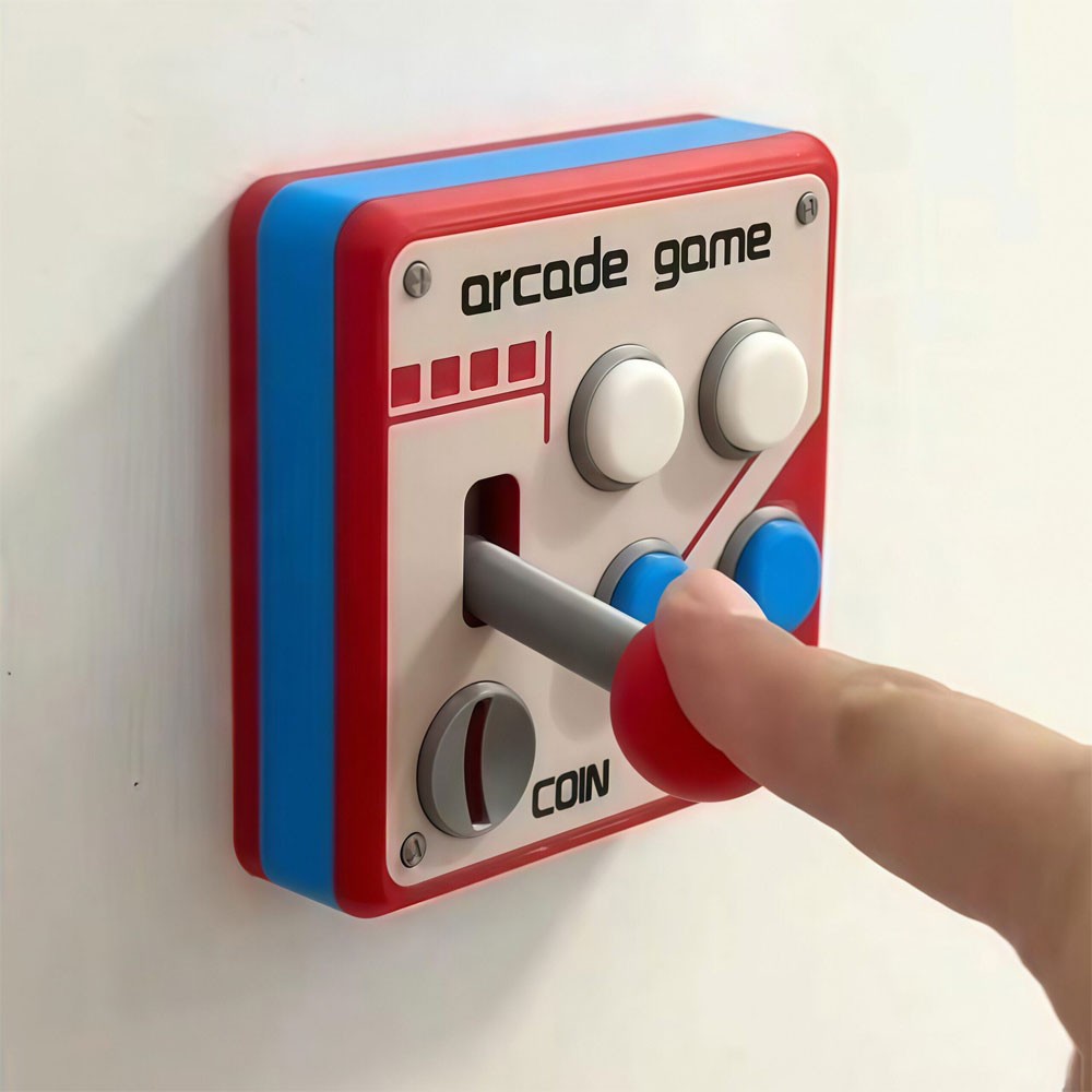 Retro Arcade Switch Panel, Arcade Light Switch Cover, Vintage Game Room Wall US