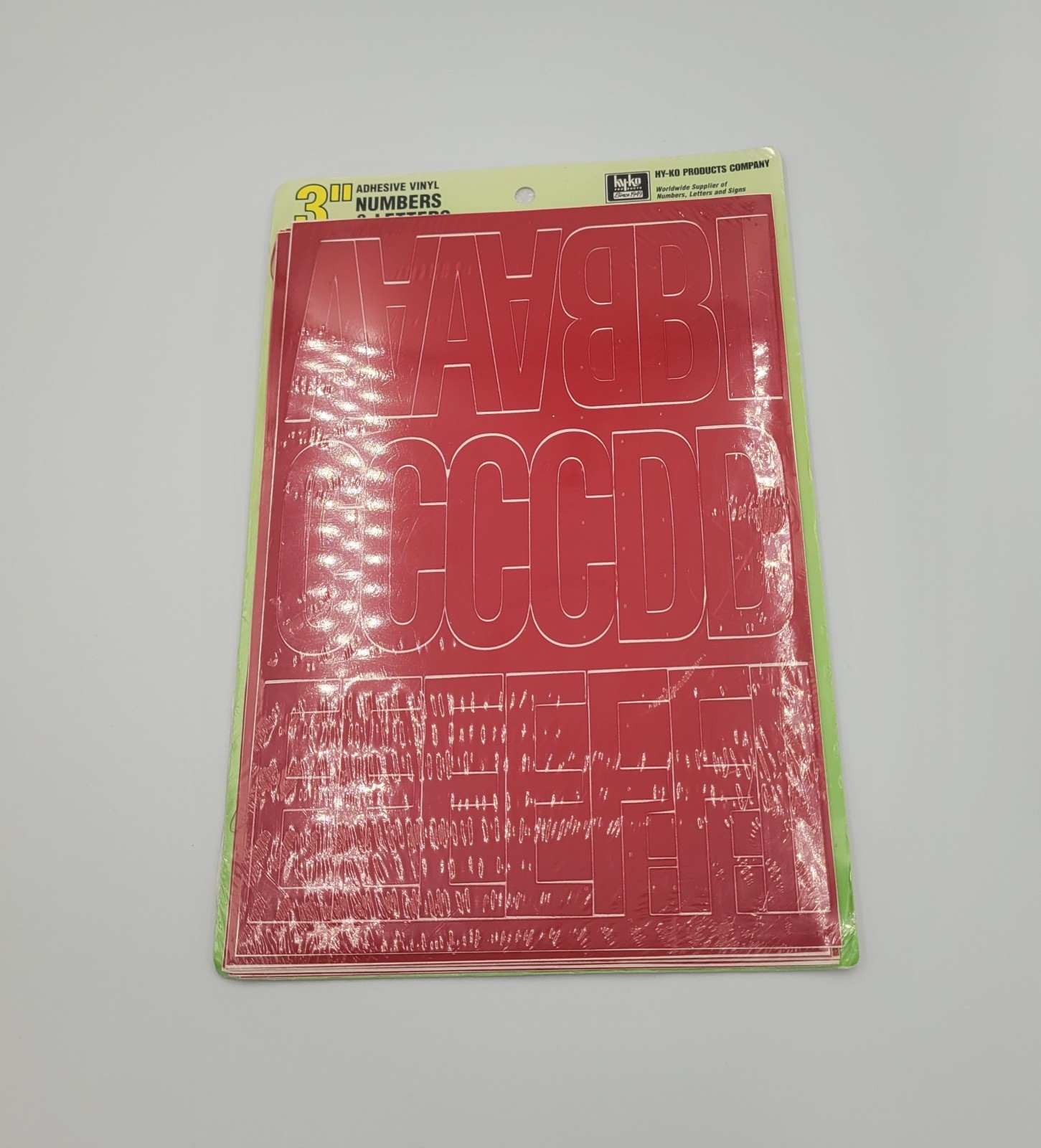 NEW HY-KO 30014 3" Red VINYL PACK OF 156 NUMBERS & LETTERS Vintage
