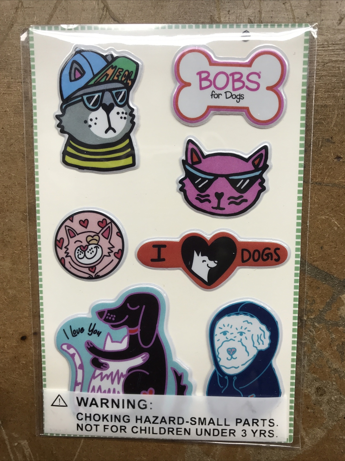 Skechers BOBS for Dogs & Cats Vinyl Stickers (7 in pack) NEW sealed package