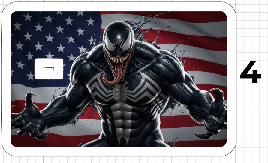 Venom United States Flag ATM Debit Credit Card Skin Sticker Comic USA American