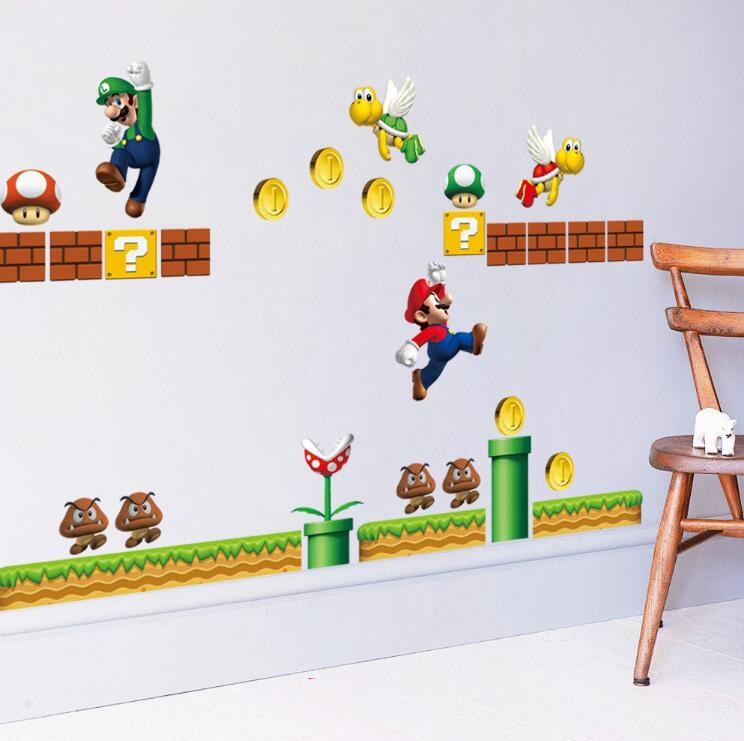 NEW Super Mario Bros Removable Wall Stickers Decal Kids Home Decor ship from U.S