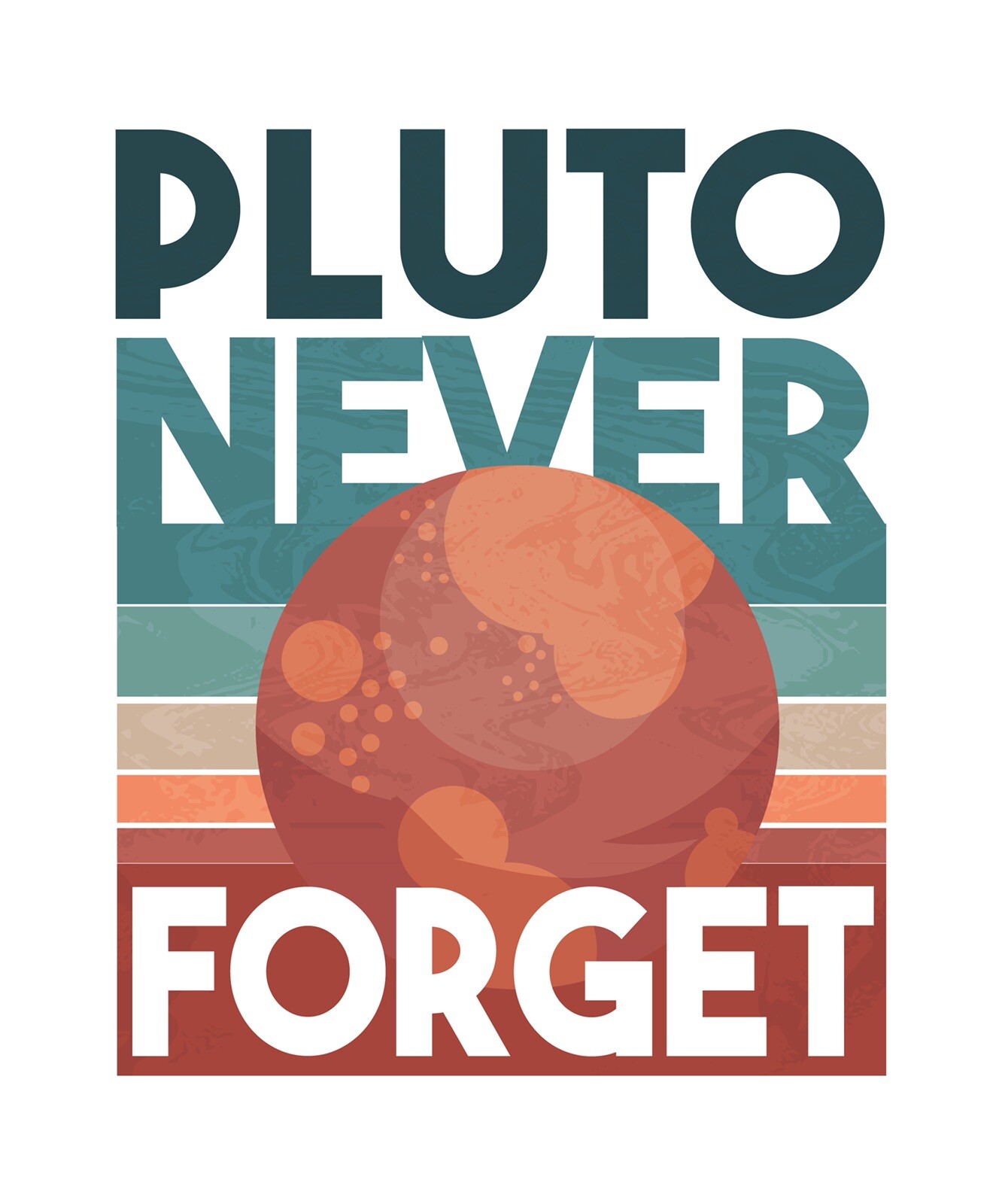 3” Retro Pluto Never Forget Sticker Lost Planet Existence Solar System Milky Way