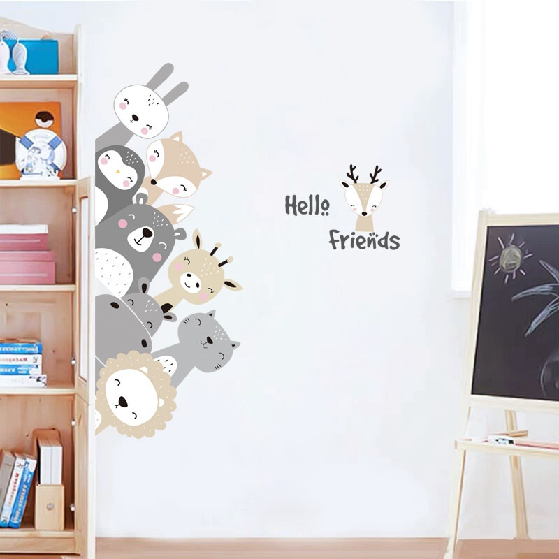 Animals Friends Wall Sticker 79x58cm Wall Sticker Room Bedroom Wall 
