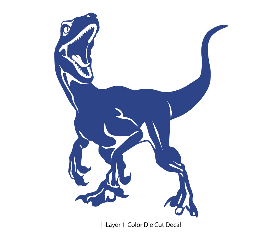 Dinosaur – Roaring Velociraptor #2 – Jurassic Period – 4-21" wide – DieCut Decal