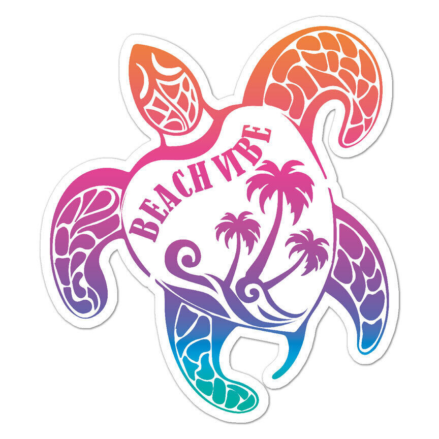 Beach Vibe Turtle Sticker Decal