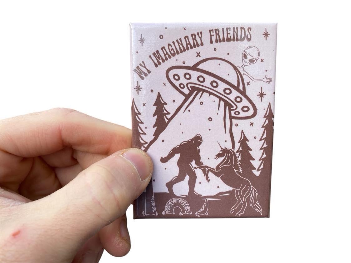 Bigfoot * UFO * Alien Fridge Magnet Kitchen Home Decor – 3.5" x 2.5" Made in USA