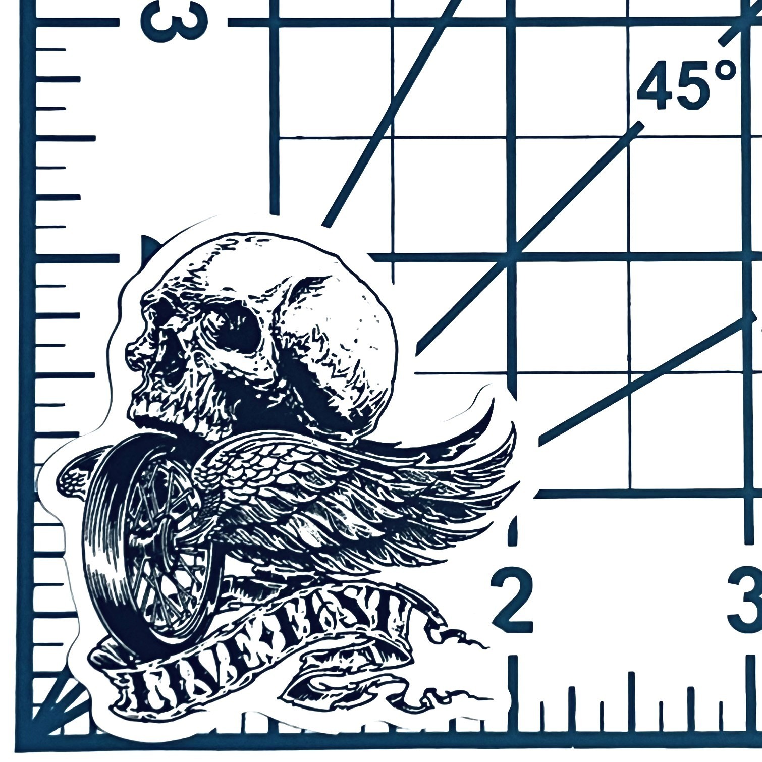 Live Fast Winged Skull Vinyl Sticker Die Cut Decal Biker Motorcycle Moto Art