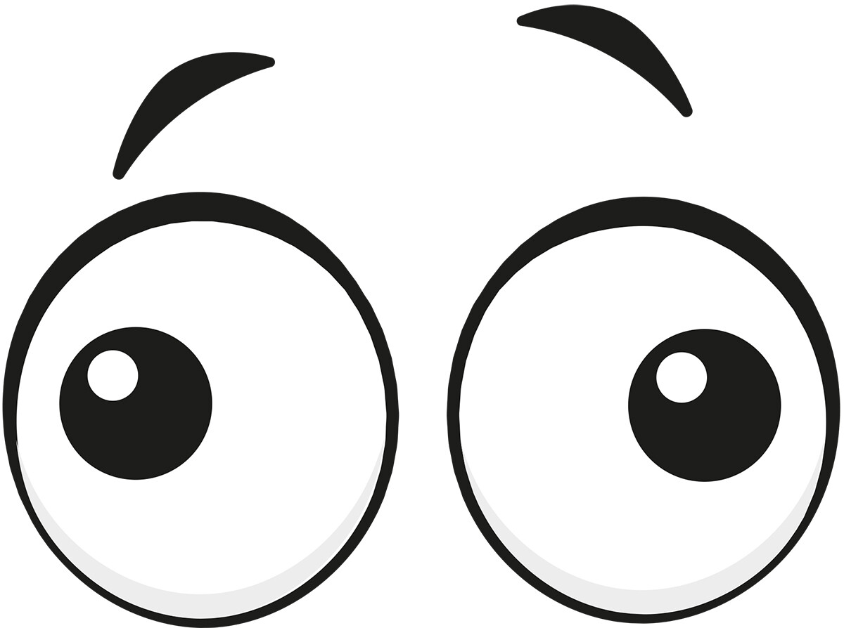 Googly Eyes Derp Vinyl Decal 6 inches wide