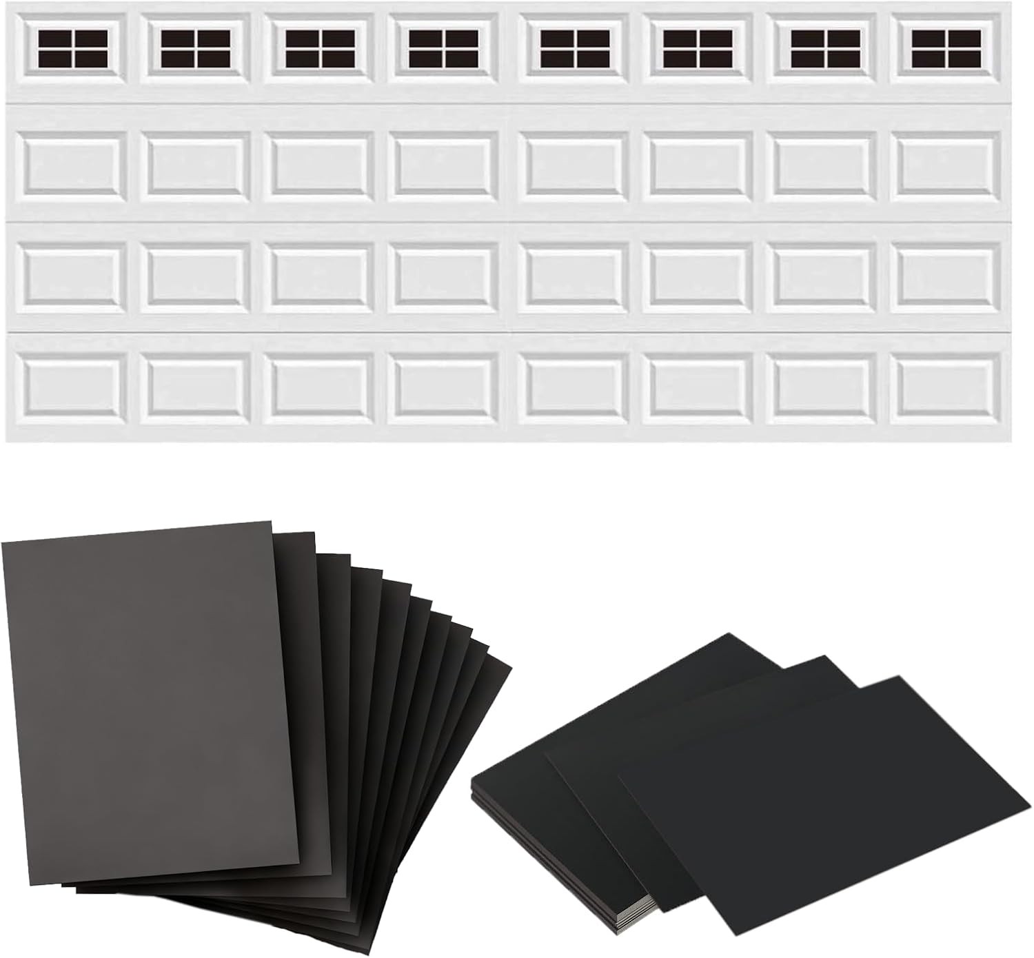 32Pack 2 Car Garage Kits Magnetic Panels Sheets Fake Faux Magnetic Windows Hardw