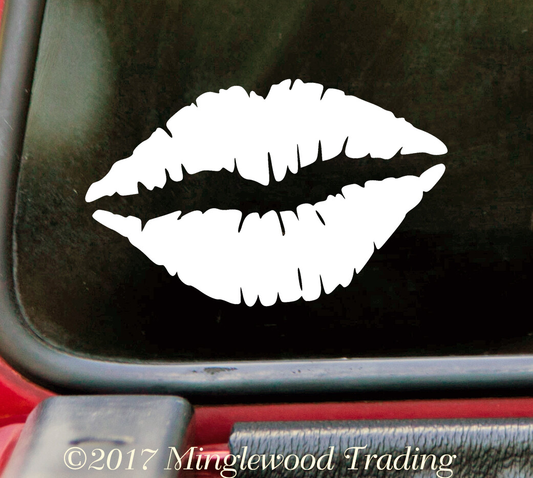 Lips Vinyl Decal – Pucker Up Kiss Lipstick – Die Cut Sticker