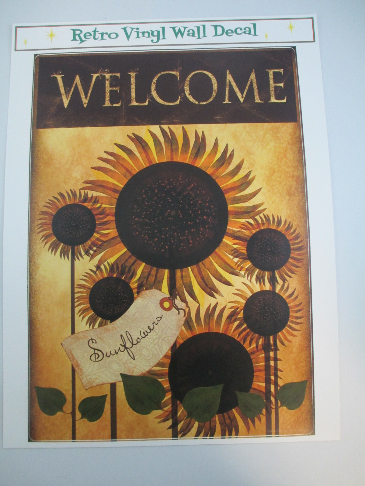 Welcome Sunflowers Country Vinyl Wall Decal Removable Repositionable