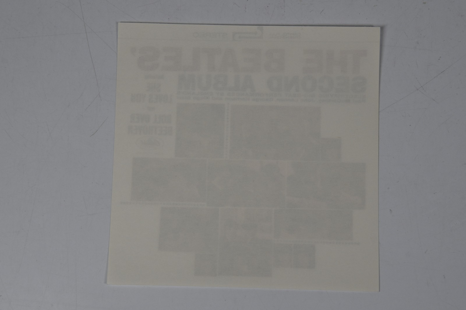 Vintage Beatles' Second Album Insert Cover Art 6" Art Print 45 Record Paper ONLY