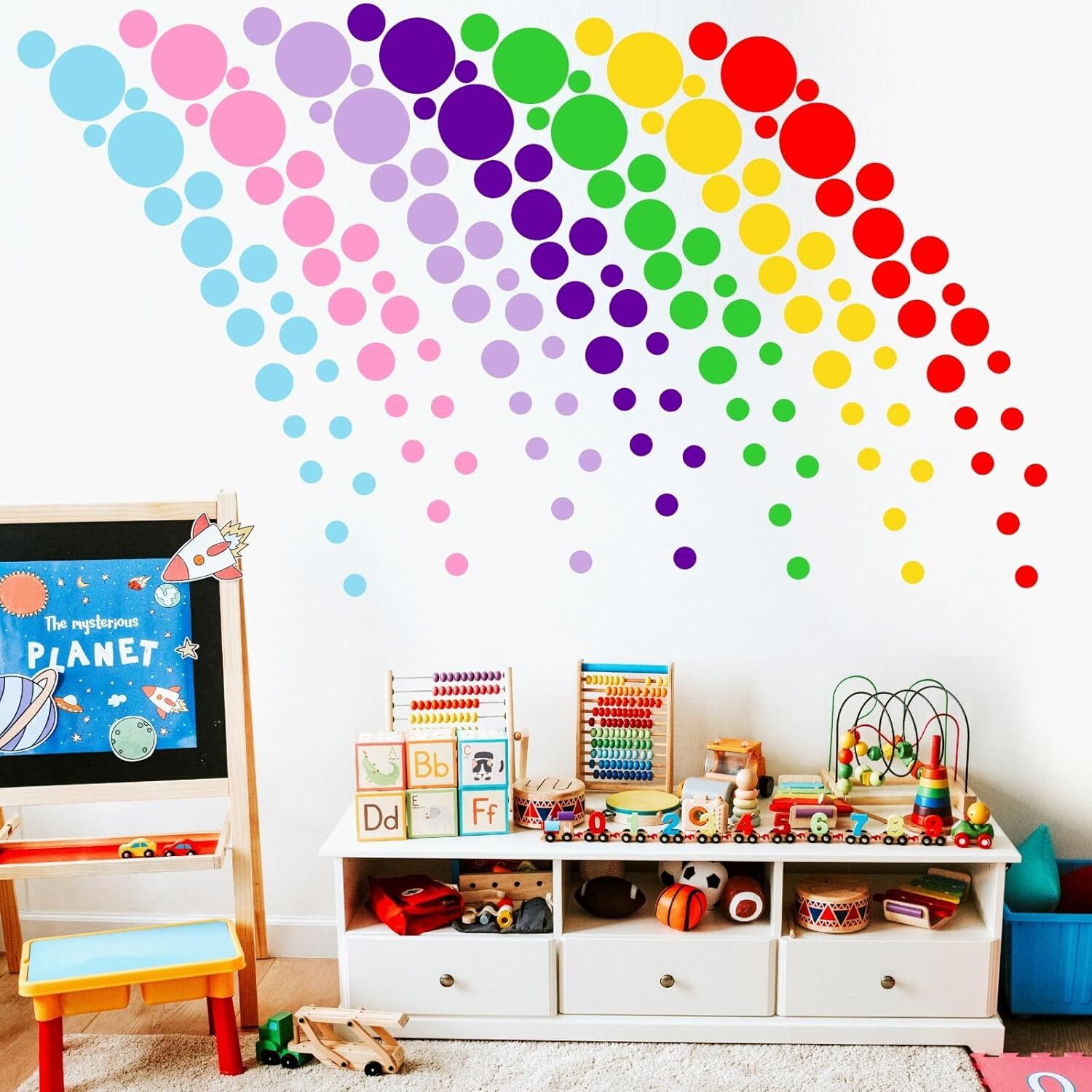 Polka Dots Wall Decals (154 Dots) Vinyl Stickers Colorful 3