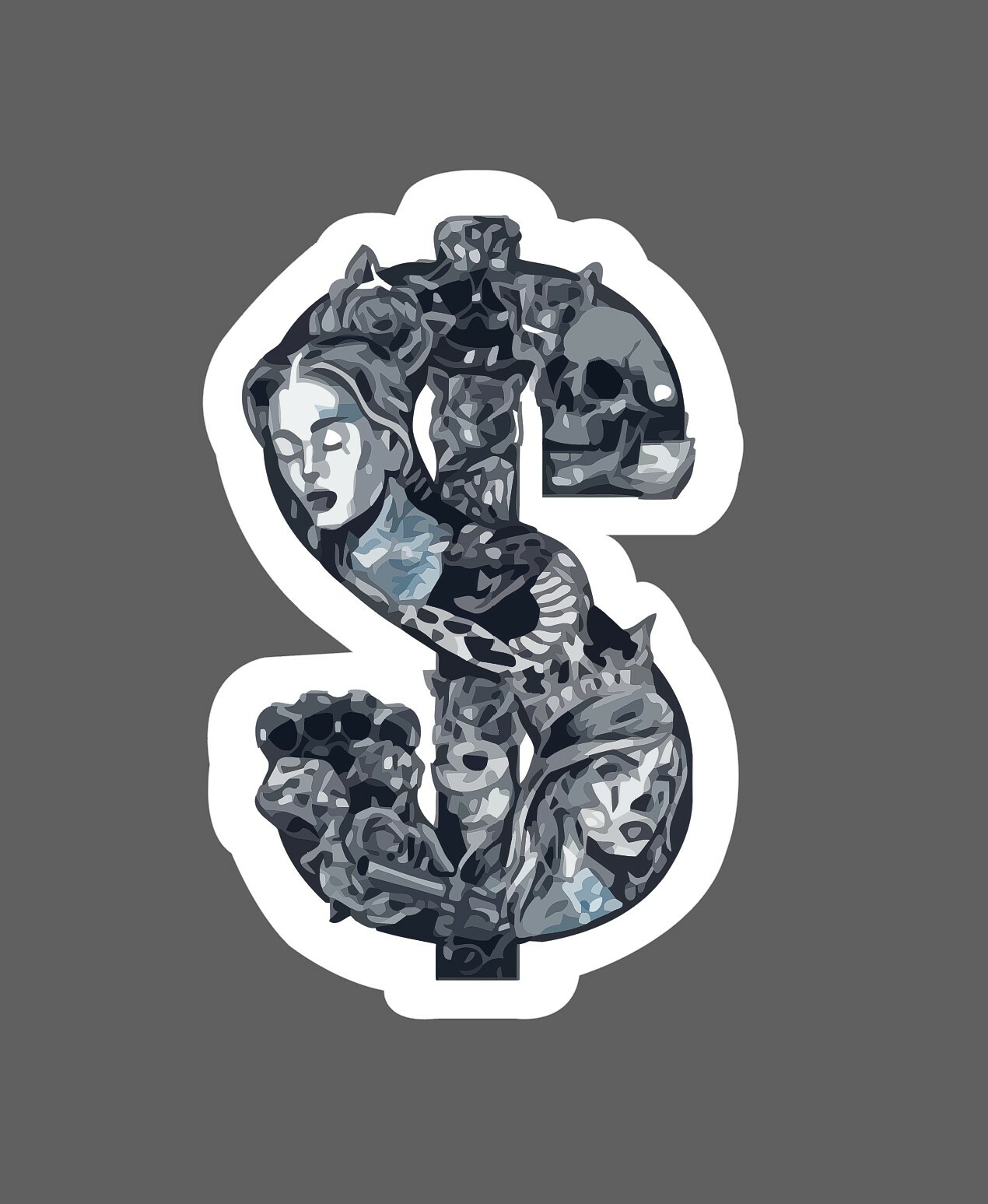 Money Sign Sticker Black & Gray Waterproof – Buy Any 4 For $1.75 Each Storewide!