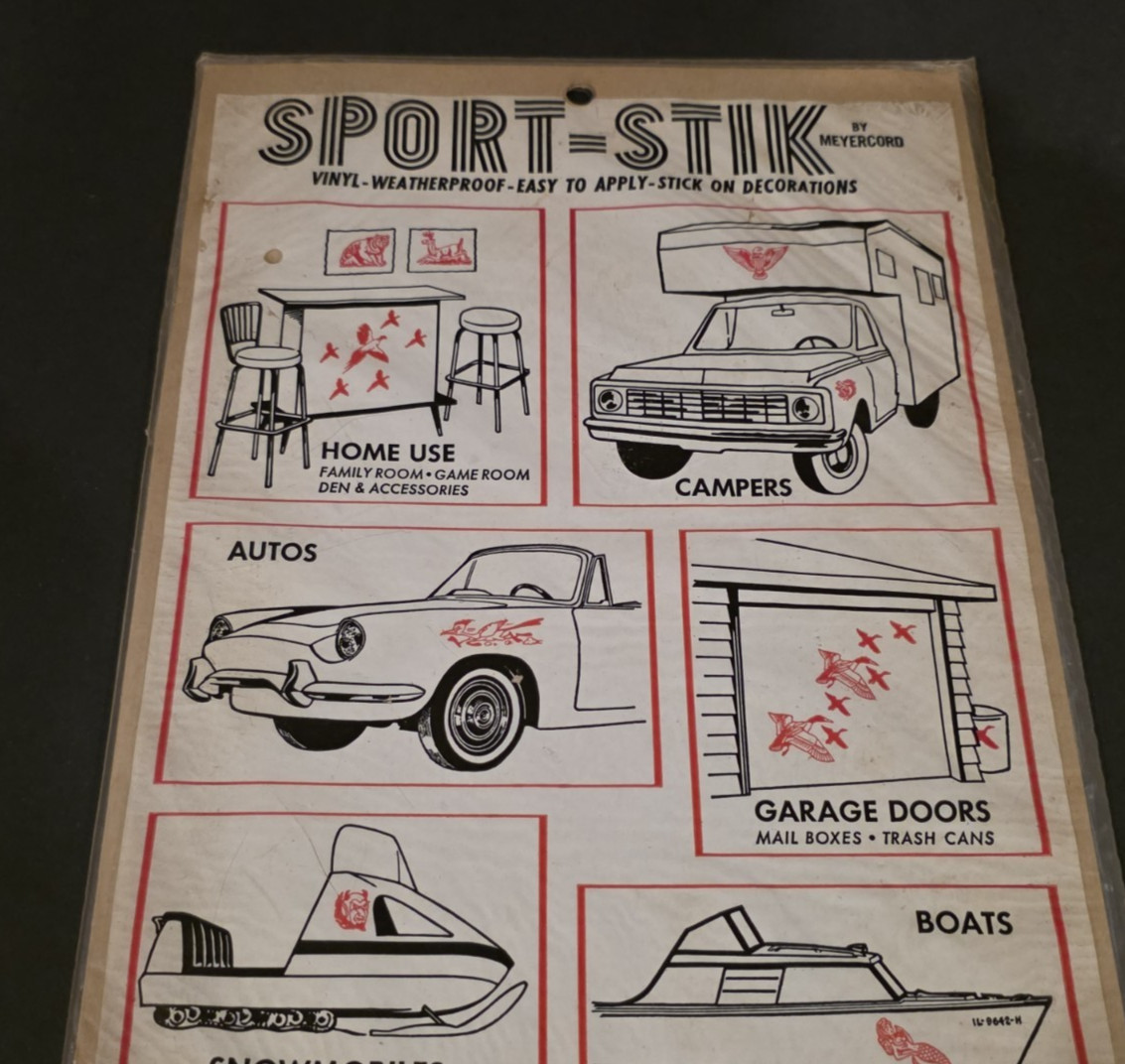 1960's-70's SPORT STIK Original Vinyl Sticker-Decal-UNUSED-Great Display-NOS