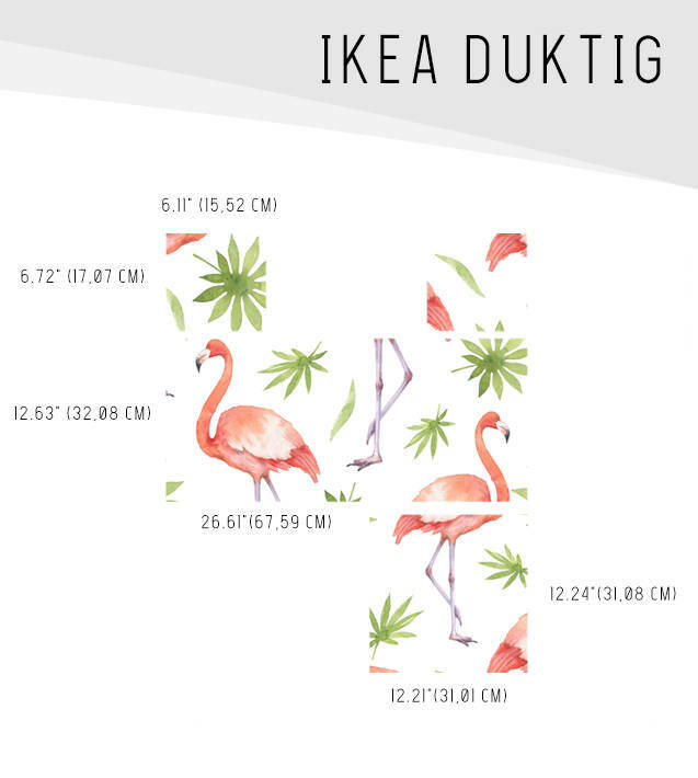 IKEA DUKTIG removable Decal self-adhesive sticker for furniture Leafs Flamingo