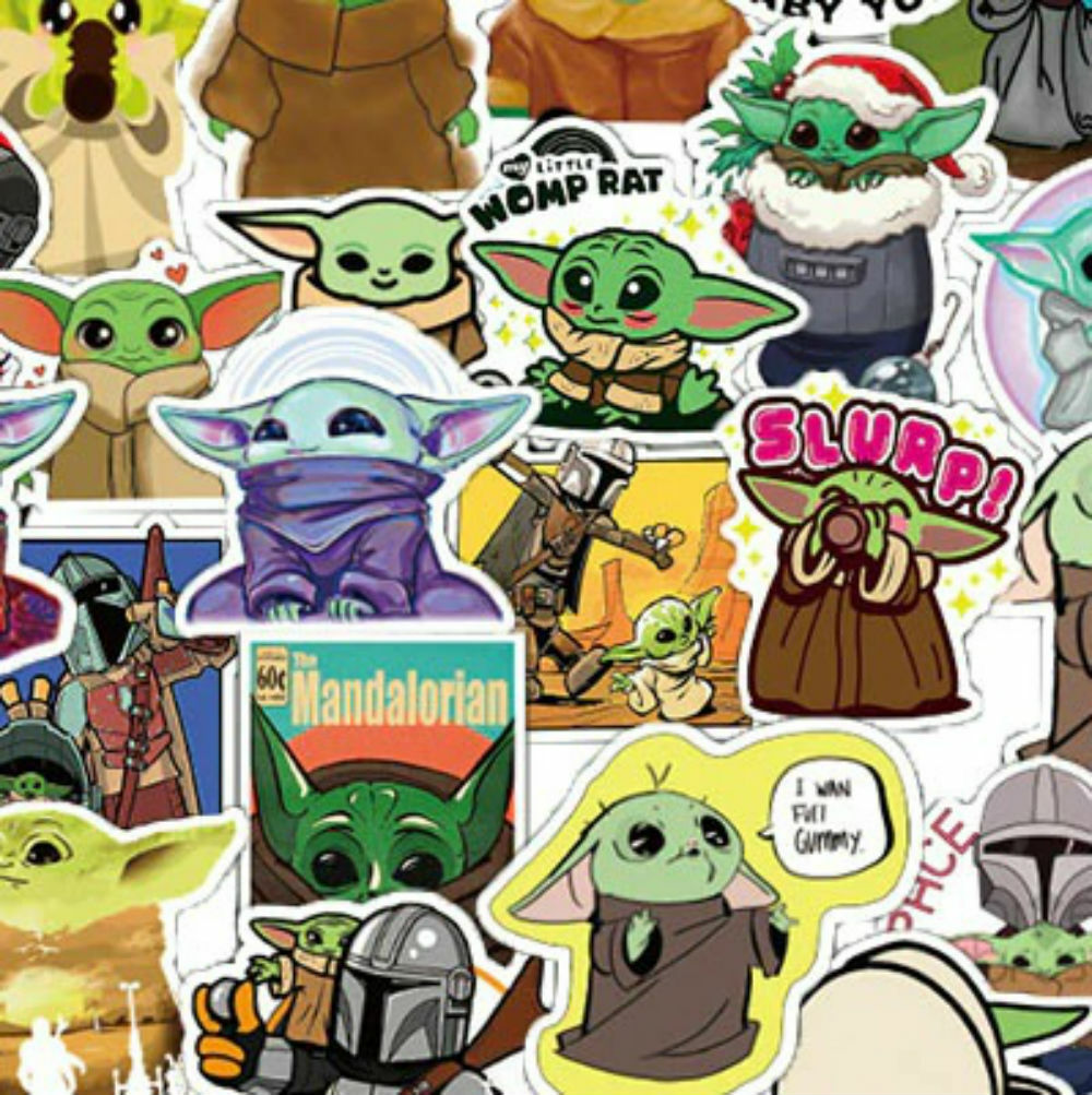 50 Pcs Baby Yoda Star Wars Mandalorian Vinyl Stickers for Laptop etc