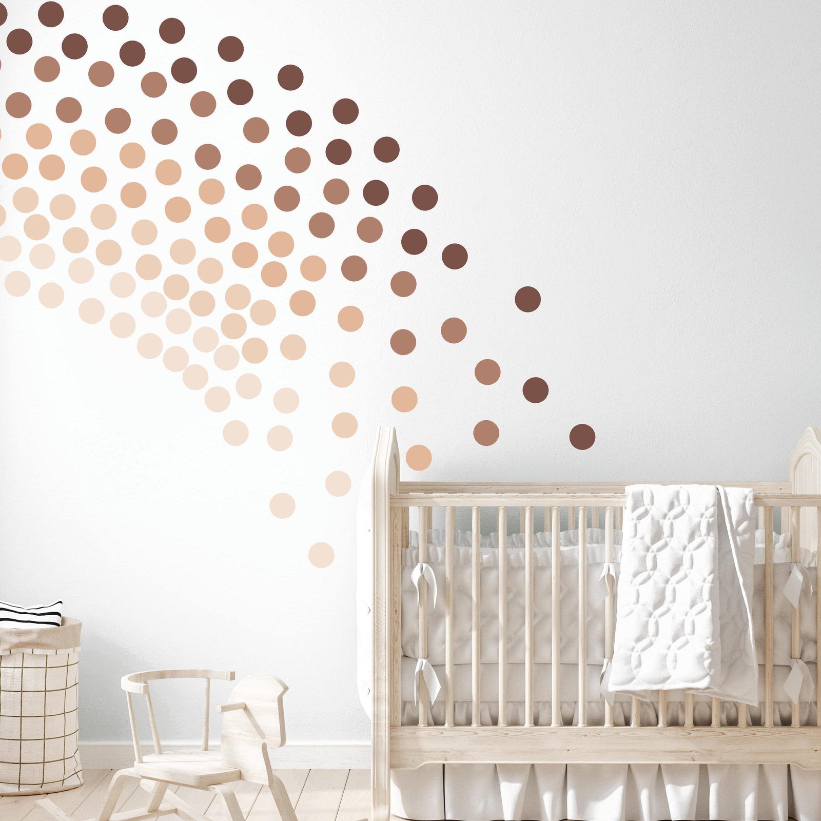 Neutral Boho Polka Dot Wall Decals – 150 2-inch Brown Wall Stickersl | Earthy…