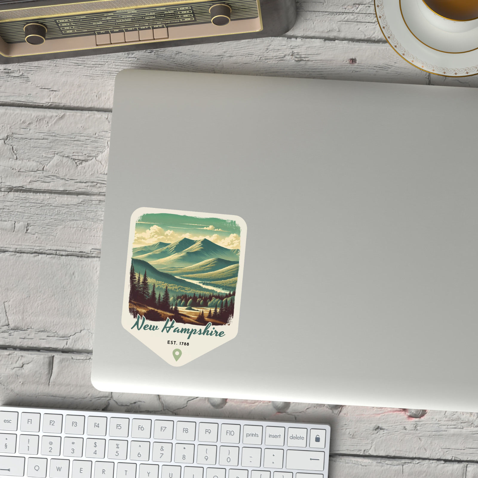 New Hampshire State Sticker Retro Travel Vinyl Decal for Laptop Water Bottle Car