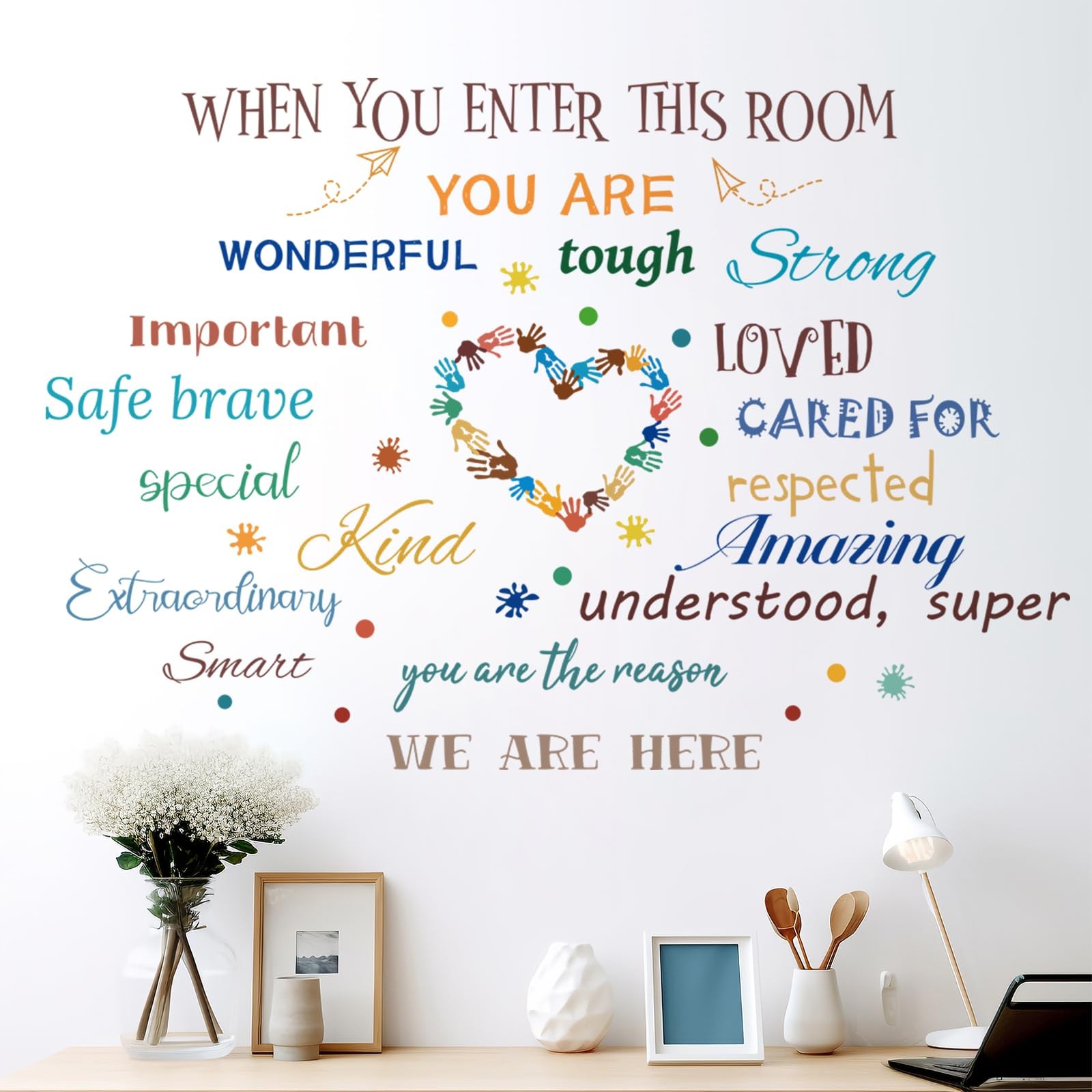 Colorful Inspirational Quote Wall Decals Motivational Positive Phrase Wall St…