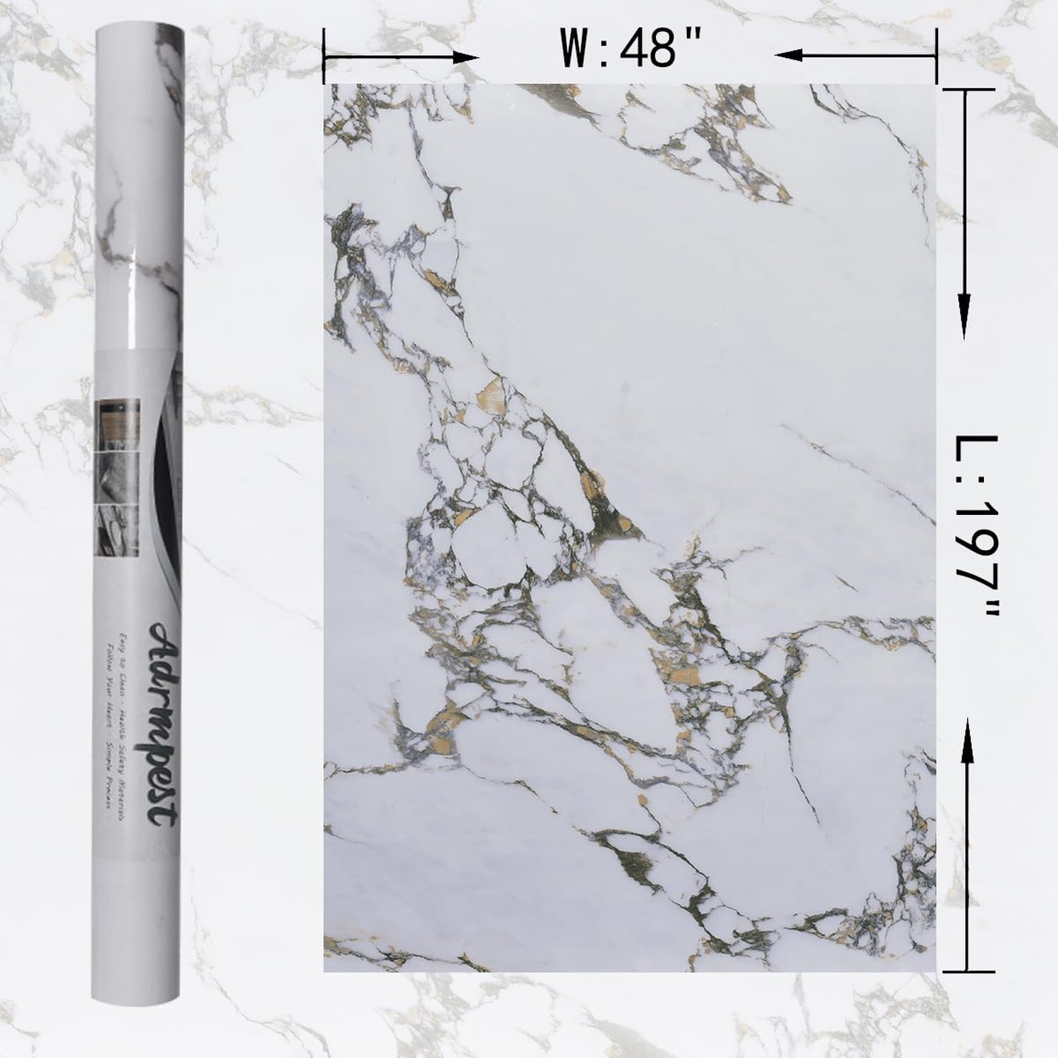 White Gold granite Countertop Marble Contact Paper peel and stick waterproof …
