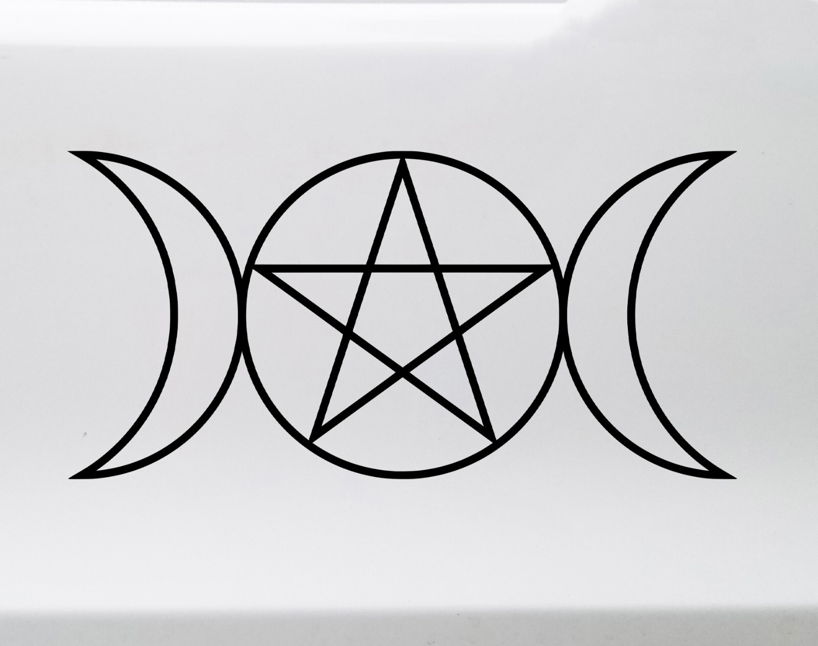 Triple Moon Goddess Symbol Vinyl Decal V2 – Wicca Pentacle – Die Cut Sticker