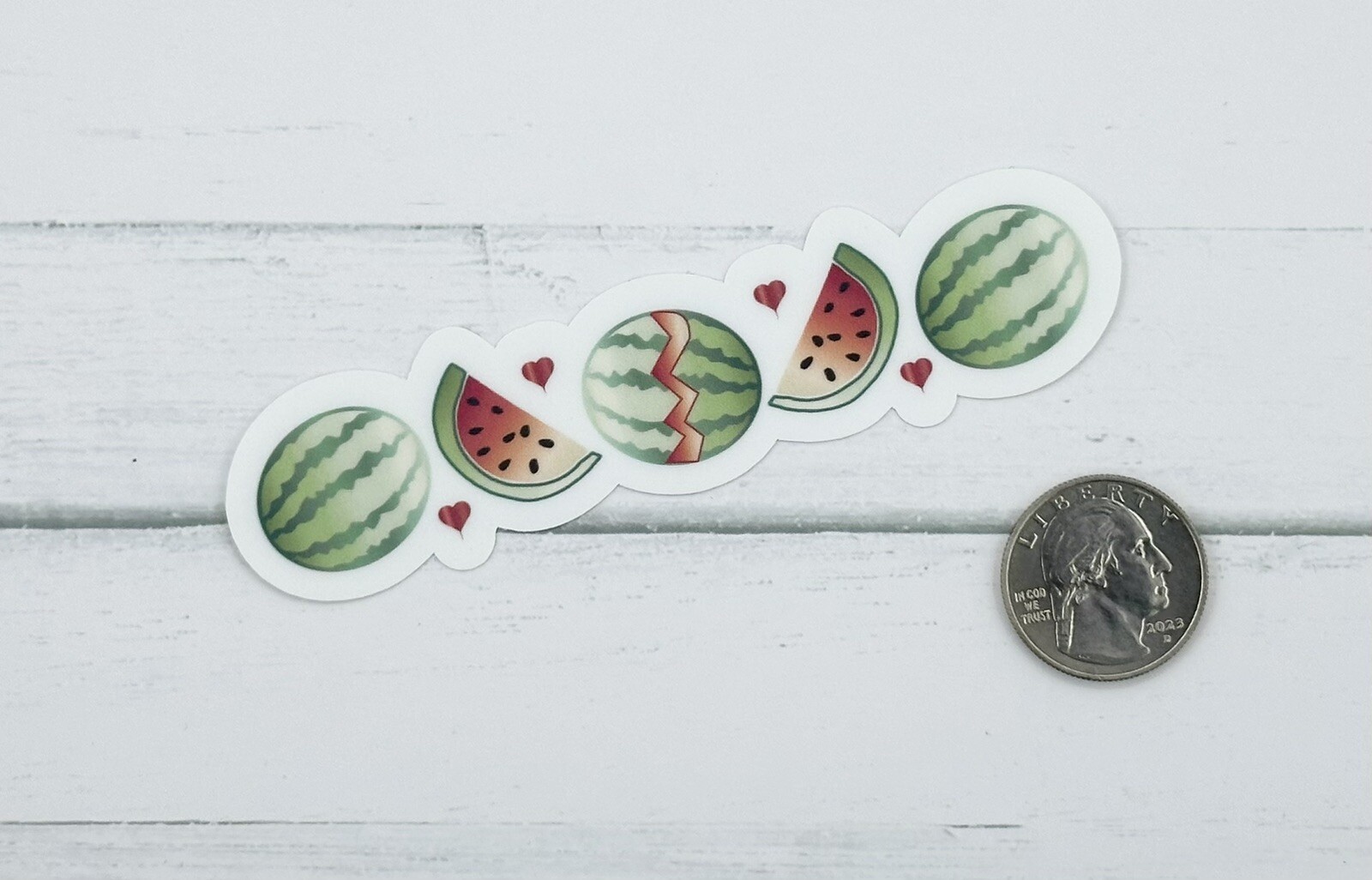 Watermelon Sticker Row Fruit Water Bottle Laptop Vinyl Matte Finish 4 Inch