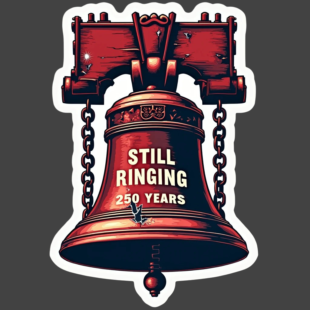 250 Years Sticker Vinyl Decal Liberty Bell Patriotic USA Freedom Ringing
