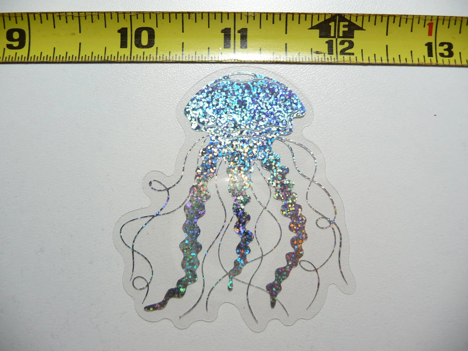 HOLOGRAPHIC VARIED TENTACLE JELLYFISH SMALL STICKER DECAL OCEAN SEA LIFE SPARKLE