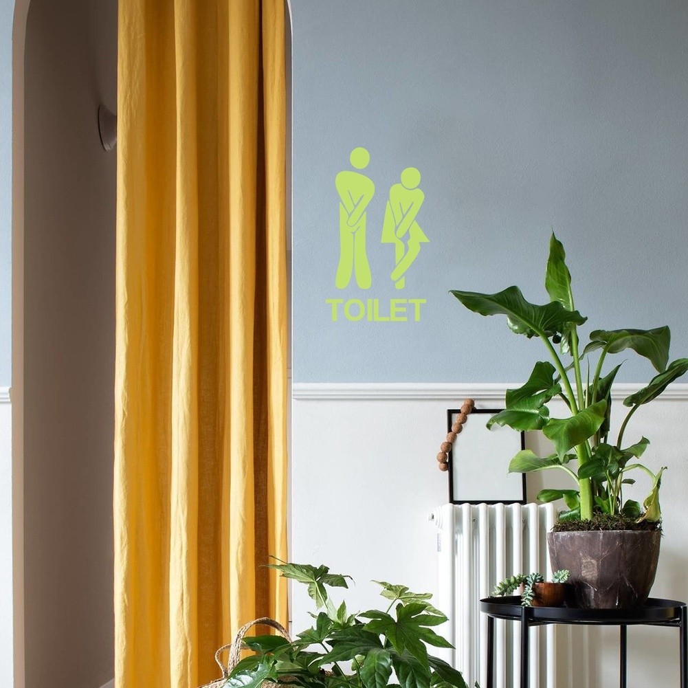 Reusable Glow in the Dark PET Decal 20 x 13 cm Bathroom Toilet Door Sticker