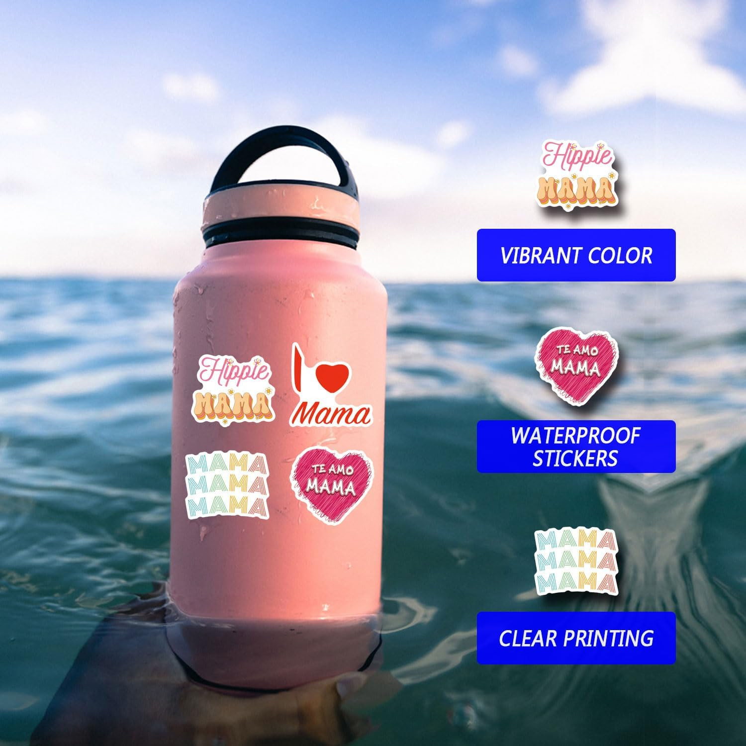 122Pcs Aesthetic Waterproof Vinyl Stickers for Bottles, Laptops, Phones, and Mor