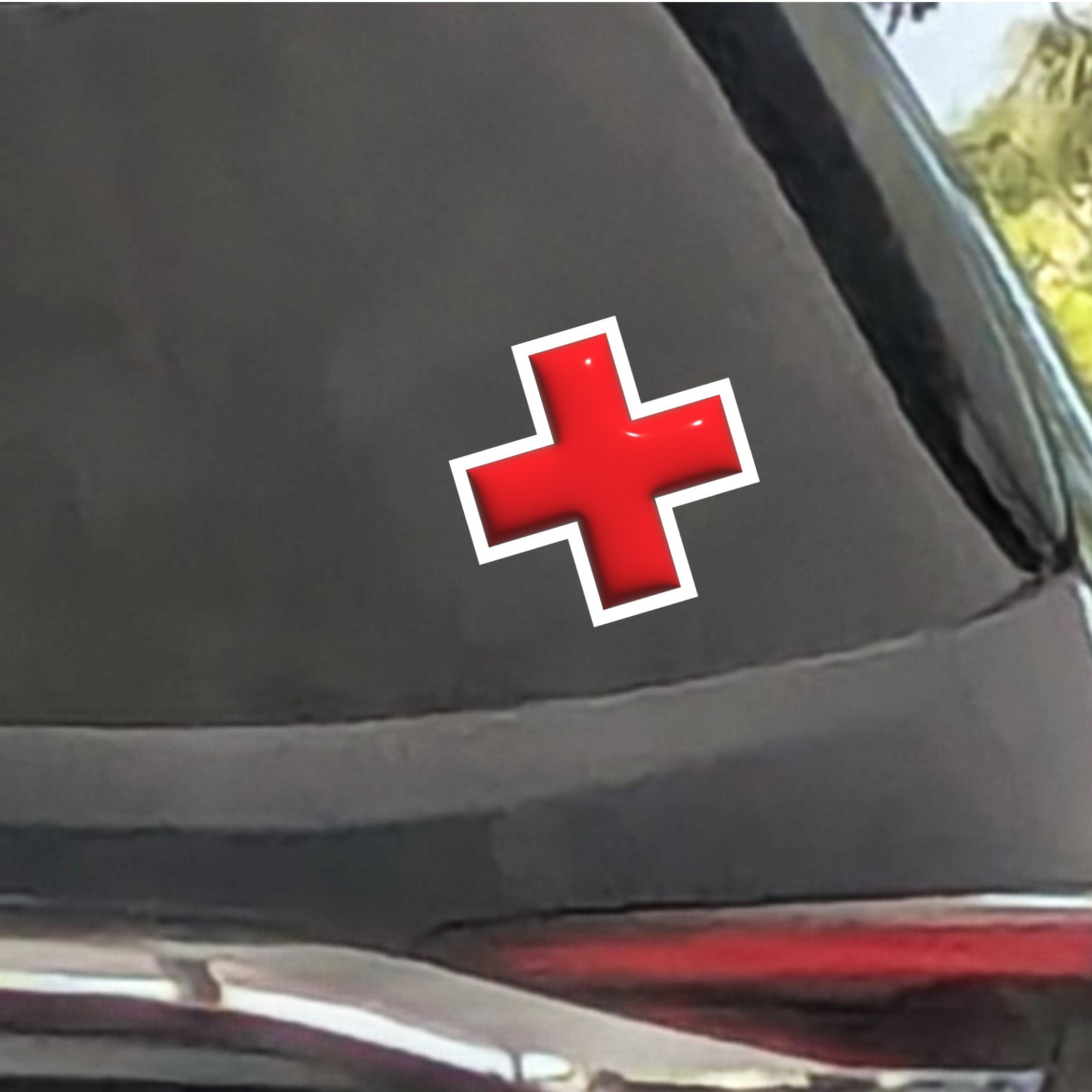 Red Plus Sign Vinyl Stickers Minimalist Geometric Symbol Decal Car Water Bottle