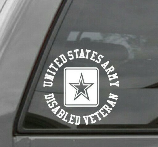 UNITED STATES ARMY DISABLED VETERAN Vinyl Window Decal Sticker U.S. ARMY
