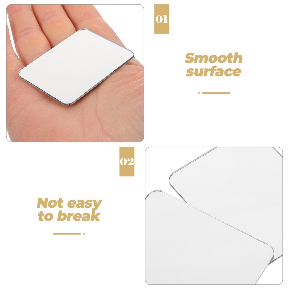 2 Pcs Stick On Mirror Decal For Smartphone Acrylic Self Adhesive Makeup Tool