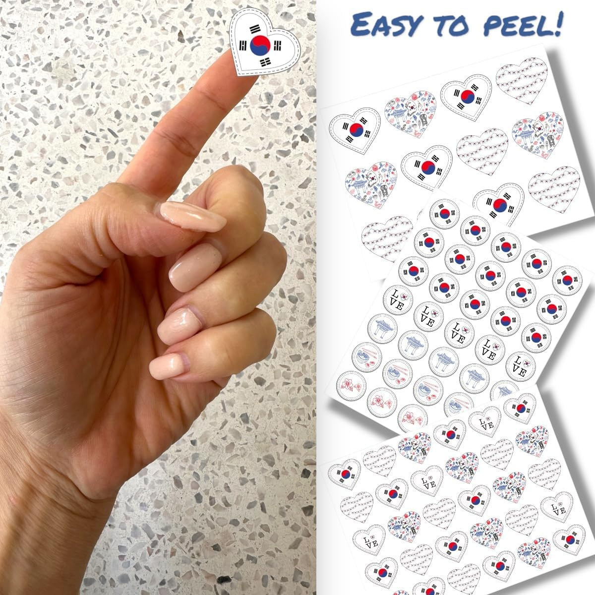 230 South Korea Flag Stickers with Korean Cultural Elements for Party Decor