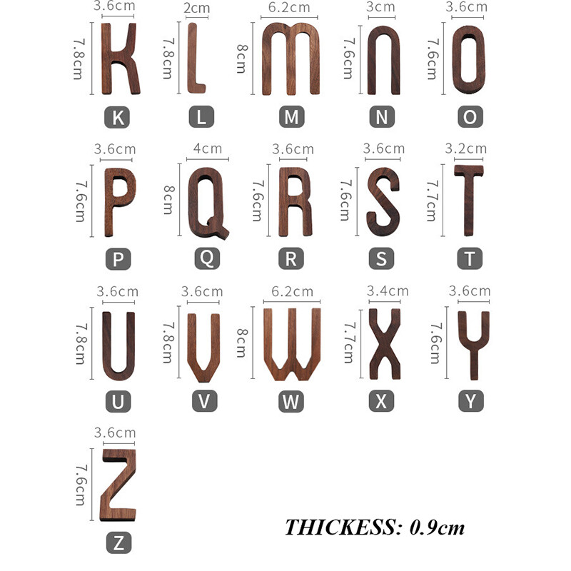 1PC Solid Wood Art Letter Wall Adorn DIY Ornaments Props A-Z Personalised Design