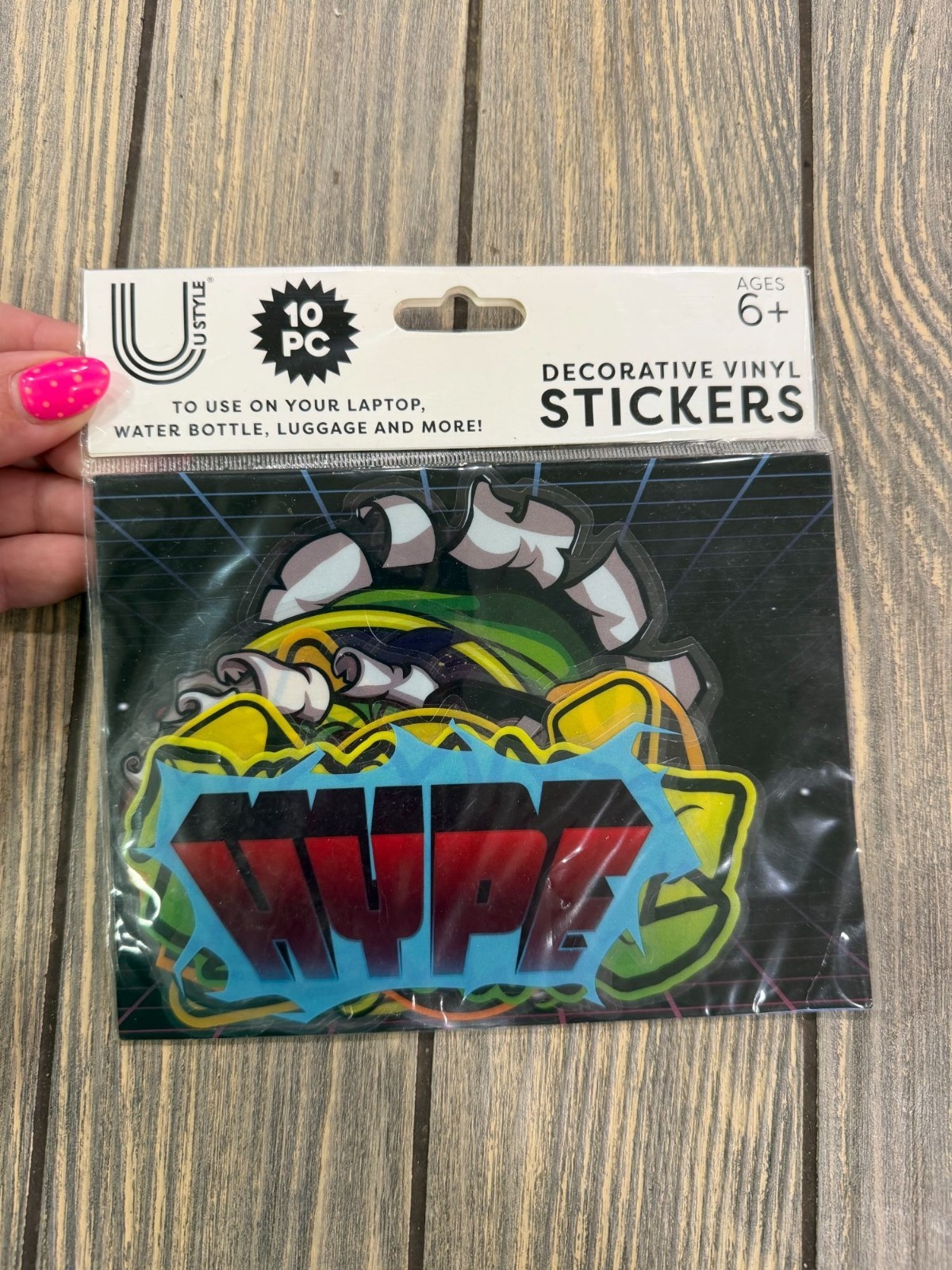 Decorative Vinyl Stickers 10-Piece Set For Laptop Water Bottle & More Ages 6+