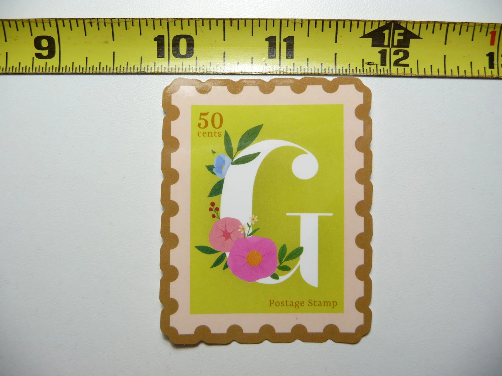 LETTER G MONOGRAM WILDFLOWERS WILD FLOWER SMALL STICKER DECAL ART SCRAPBOOKING