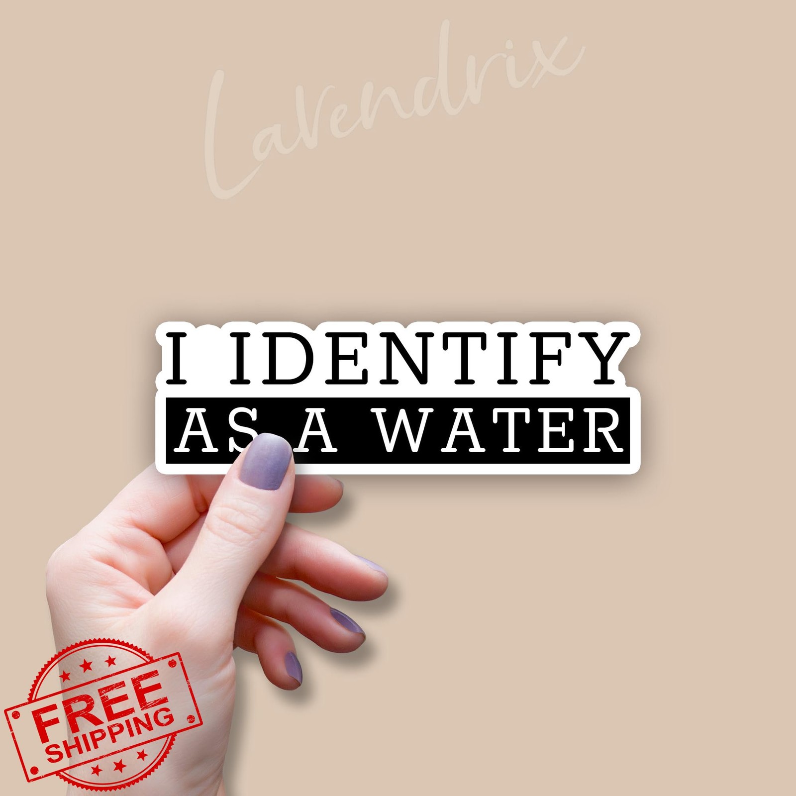 (3pcs) I Identify As A Water Sticker 3×1 Vinyl Decals Tumbler Laptop